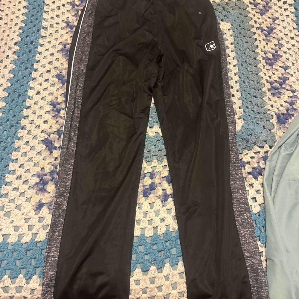 And1 Black Jogger Pants with Heather Gray Side Panels